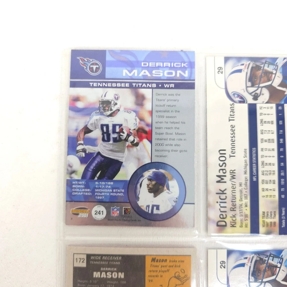 Tennessee Titans 72 Football Cards Dyson Mason Kearse Rolle Bishop 90s 00s NFL‎ - Picture 11 of 16